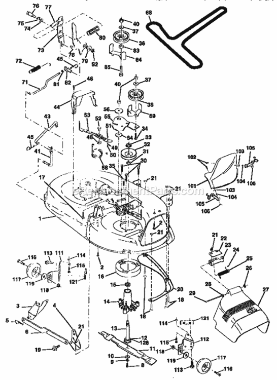 Page J Diagram and Parts List for 917256582  Craftsman Lawn Tractor