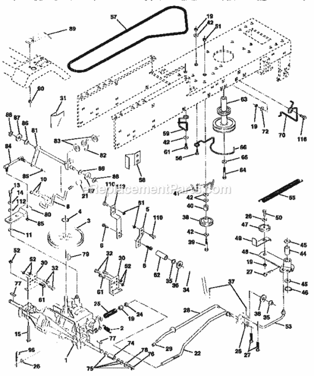 Page C Diagram and Parts List for 917256582  Craftsman Lawn Tractor