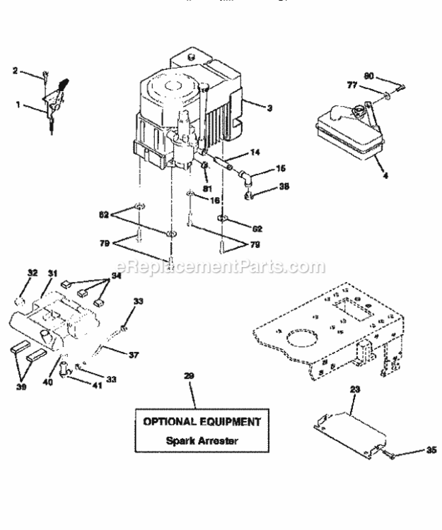 Page E Diagram and Parts List for 917256582  Craftsman Lawn Tractor