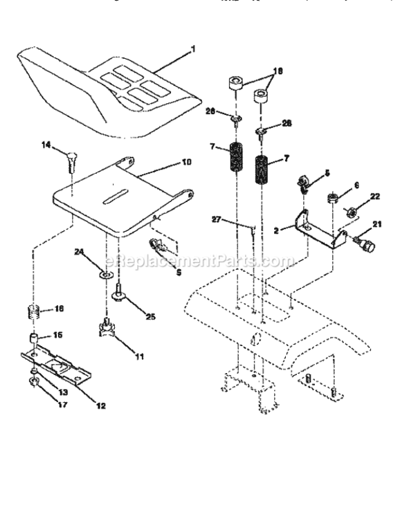 Page F Diagram and Parts List for 917256582  Craftsman Lawn Tractor