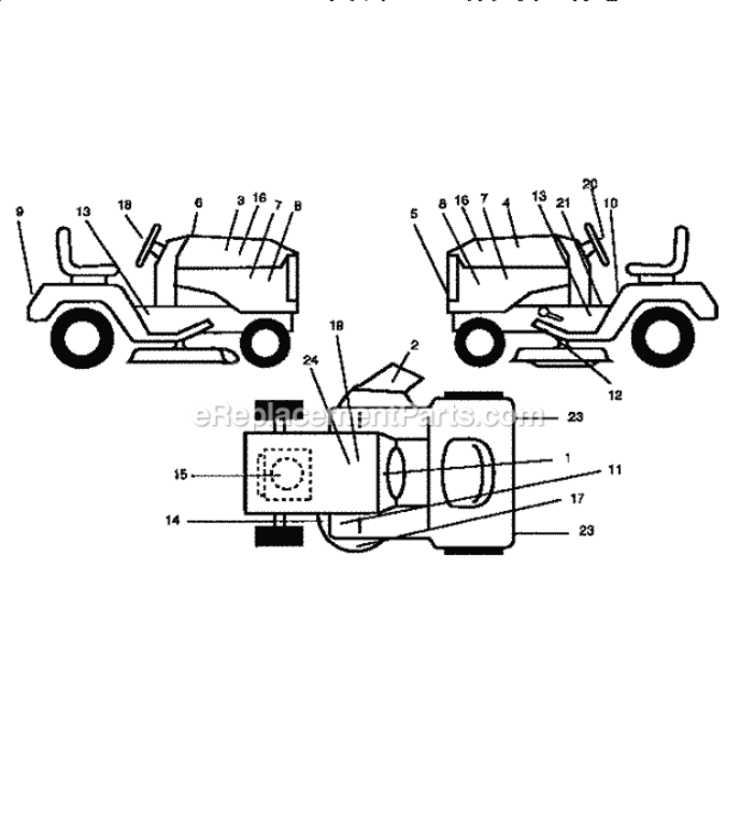 Page G Diagram and Parts List for 917256582  Craftsman Lawn Tractor