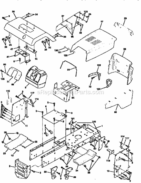Page B Diagram and Parts List for 917256583  Craftsman Lawn Tractor
