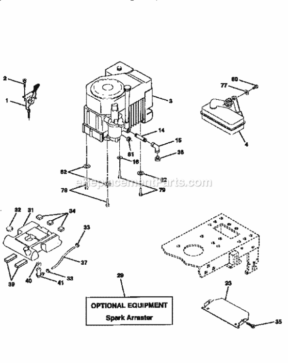 Page E Diagram and Parts List for 917256583  Craftsman Lawn Tractor