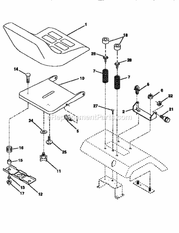 Page F Diagram and Parts List for 917256583  Craftsman Lawn Tractor