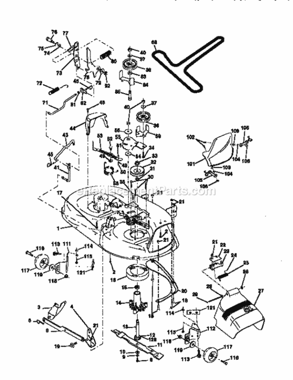 Page J Diagram and Parts List for 917256591  Craftsman Lawn Tractor