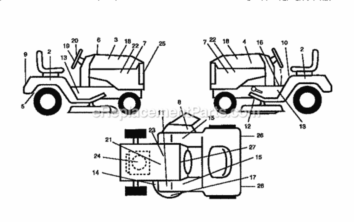 Page F Diagram and Parts List for 917256591  Craftsman Lawn Tractor
