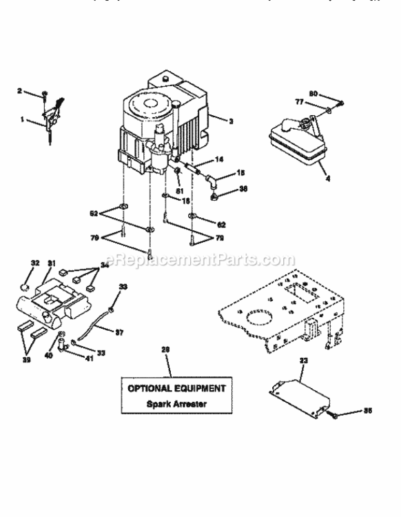 Page H Diagram and Parts List for 917256591  Craftsman Lawn Tractor