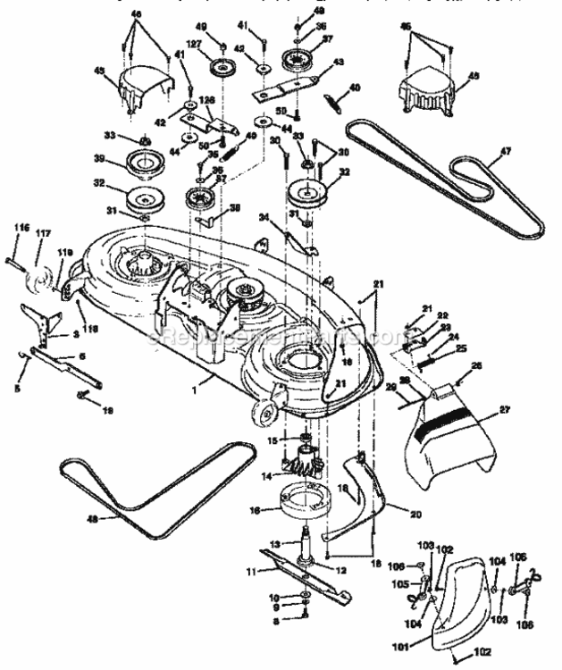 Page J Diagram and Parts List for 917256600  Craftsman Lawn Tractor