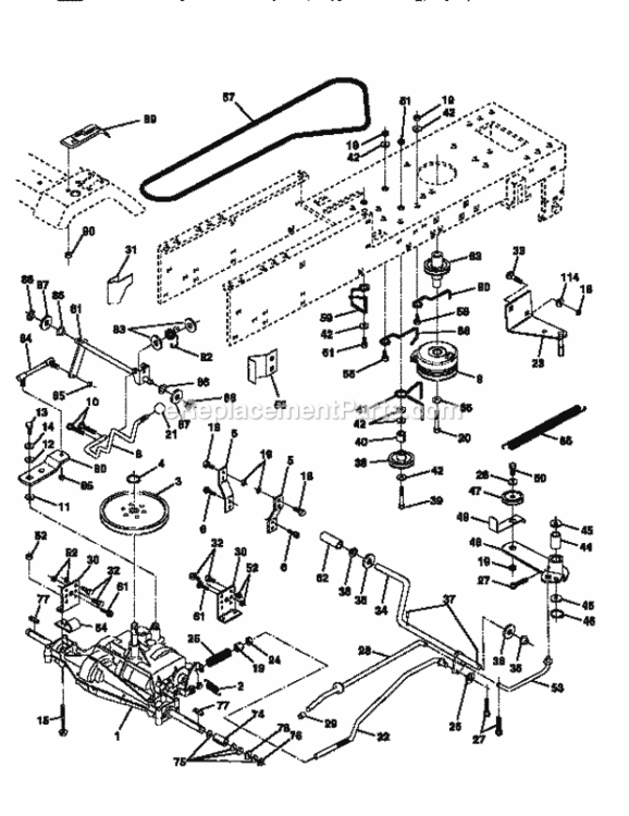 Page C Diagram and Parts List for 917256600  Craftsman Lawn Tractor