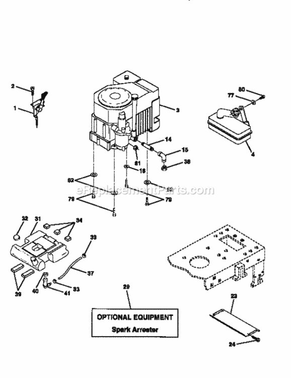 Page E Diagram and Parts List for 917256600  Craftsman Lawn Tractor