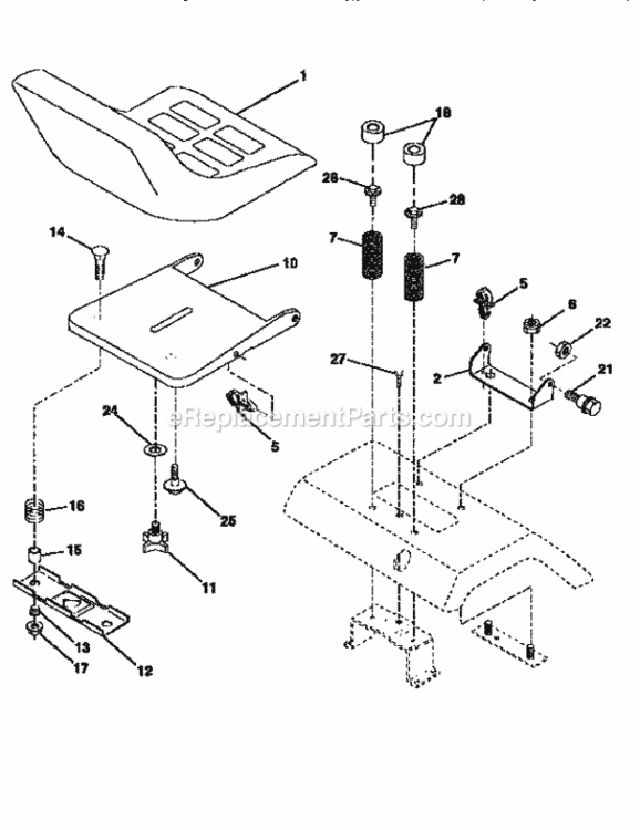 Page F Diagram and Parts List for 917256601  Craftsman Lawn Tractor