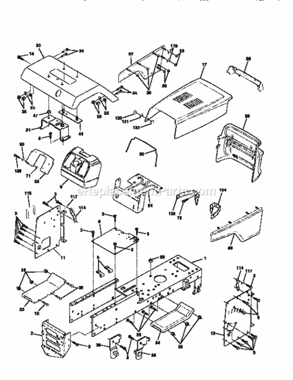 Page B Diagram and Parts List for 917256610  Craftsman Lawn Tractor
