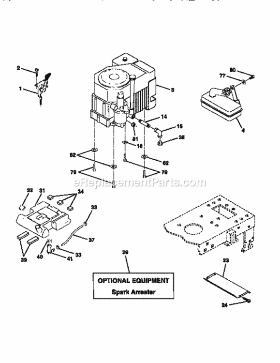 Page E Diagram and Parts List for 917256610  Craftsman Lawn Tractor