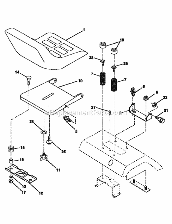 Page F Diagram and Parts List for 917256611  Craftsman Lawn Tractor
