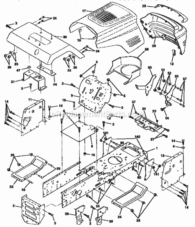 Page B Diagram and Parts List for 917256690  Craftsman Lawn Tractor