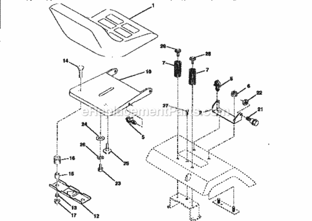 Page E Diagram and Parts List for 917256690  Craftsman Lawn Tractor