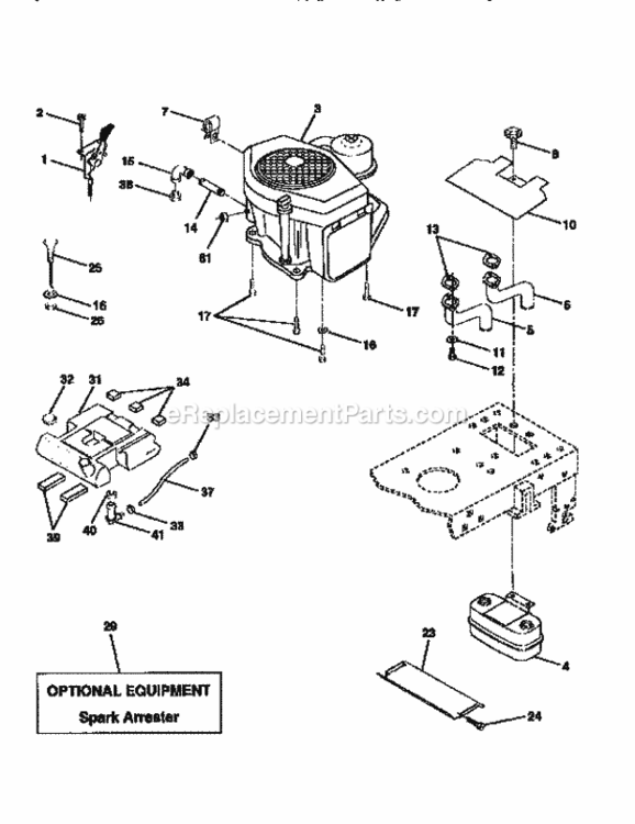 Page E Diagram and Parts List for 917256700  Craftsman Lawn Tractor