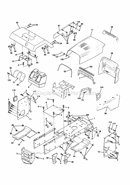 Page B Diagram and Parts List for 917256701  Craftsman Lawn Tractor