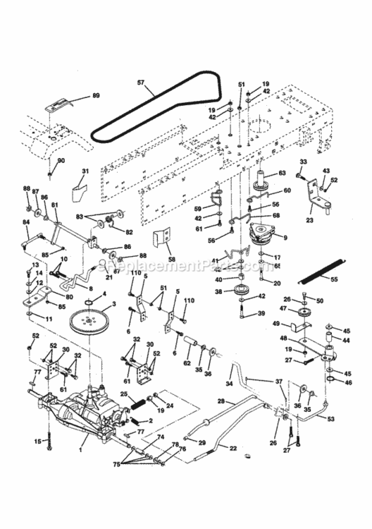Page C Diagram and Parts List for 917256701  Craftsman Lawn Tractor