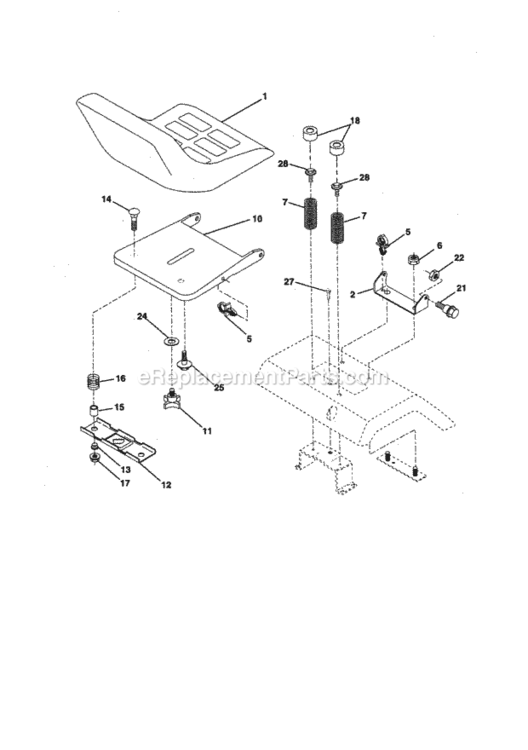Page F Diagram and Parts List for 917256701  Craftsman Lawn Tractor