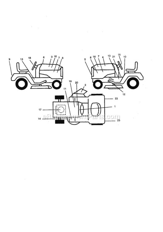 Page G Diagram and Parts List for 917256701  Craftsman Lawn Tractor