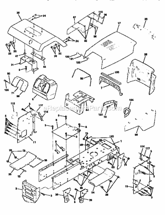 Page B Diagram and Parts List for 917256702  Craftsman Lawn Tractor