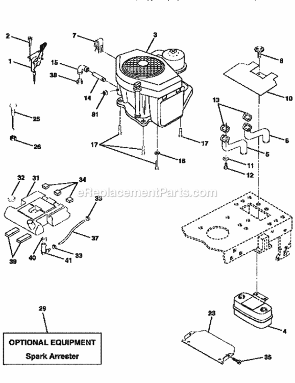 Page E Diagram and Parts List for 917256702  Craftsman Lawn Tractor