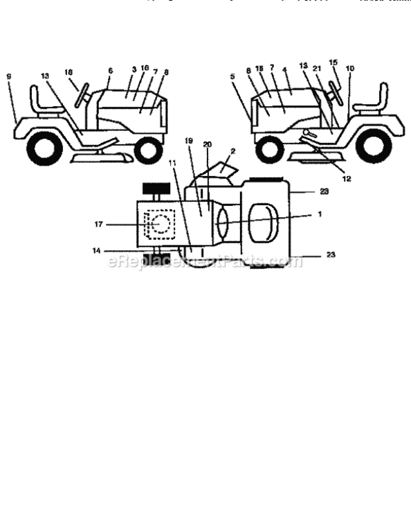 Page H Diagram and Parts List for 917256702  Craftsman Lawn Tractor