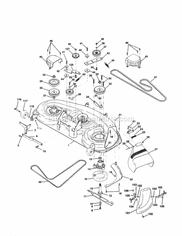 Page E Diagram and Parts List for 917256710  Craftsman Lawn Tractor