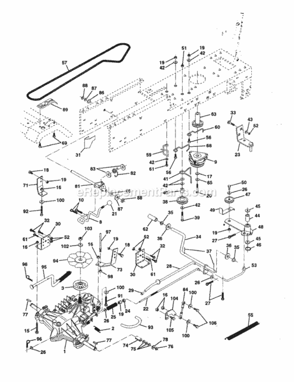 Page G Diagram and Parts List for 917256710  Craftsman Lawn Tractor