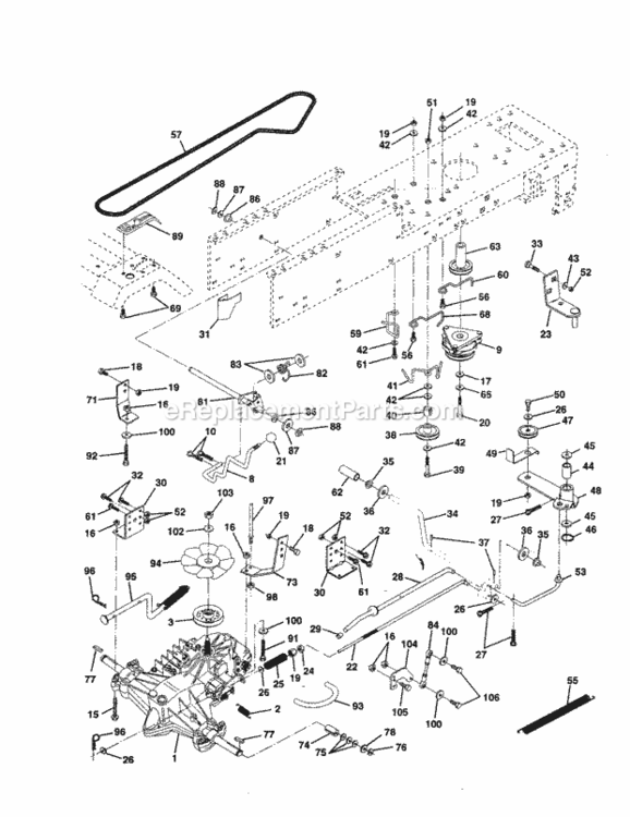 Page C Diagram and Parts List for 917256711  Craftsman Lawn Tractor