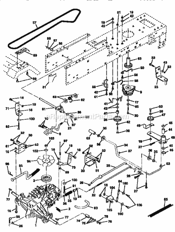 Page C Diagram and Parts List for 917256712  Craftsman Lawn Tractor