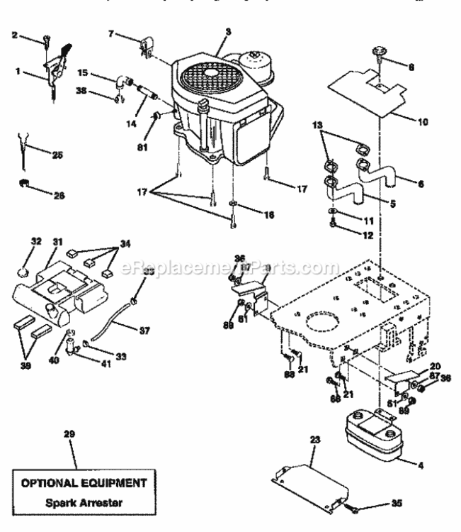 Page E Diagram and Parts List for 917256712  Craftsman Lawn Tractor