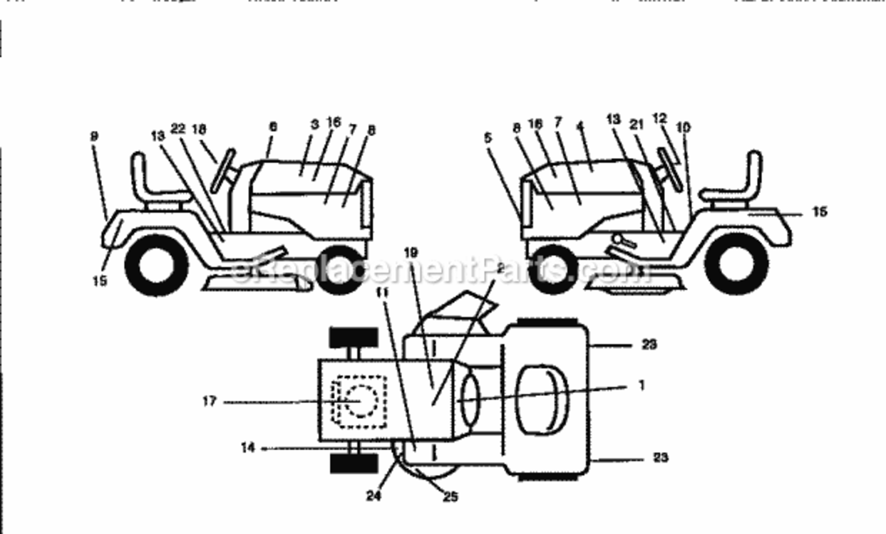 Page G Diagram and Parts List for 917256712  Craftsman Lawn Tractor
