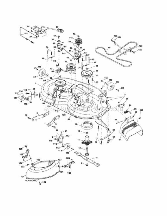 Page G Diagram and Parts List for 917256780  Craftsman Lawn Tractor