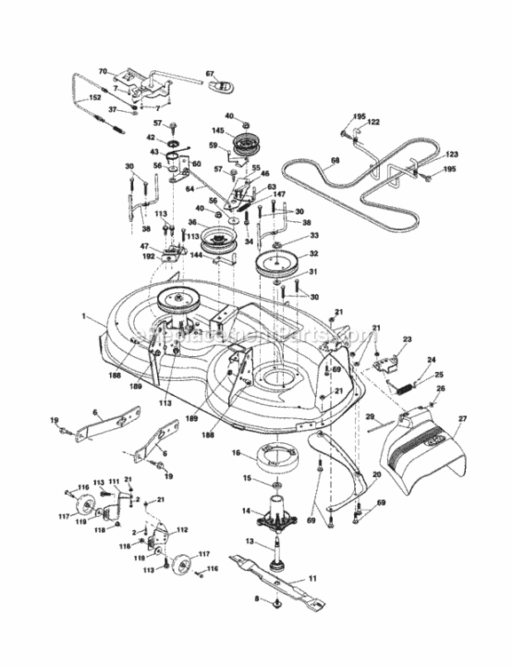 Page J Diagram and Parts List for 917256790  Craftsman Lawn Tractor