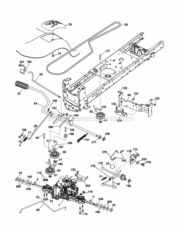 Page E Diagram and Parts List for 917256790  Craftsman Lawn Tractor