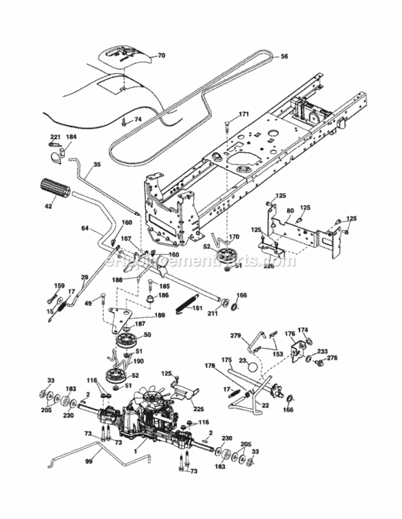 Page C Diagram and Parts List for 917256791  Craftsman Lawn Tractor