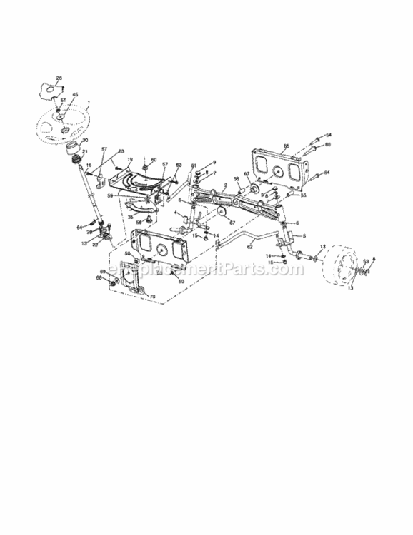 Page E Diagram and Parts List for 917256791  Craftsman Lawn Tractor