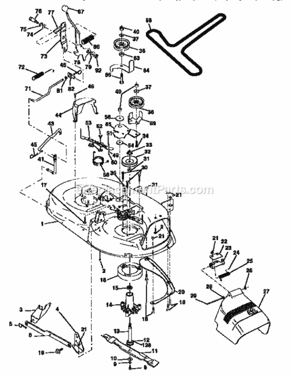 Page J Diagram and Parts List for 917256811  Craftsman Lawn Tractor