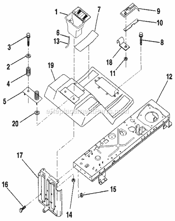 Page E Diagram and Parts List for 917256820  Craftsman Lawn Tractor