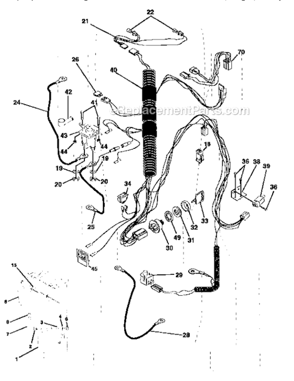 Electrical Diagram and Parts List for 917256890  Craftsman Lawn Tractor