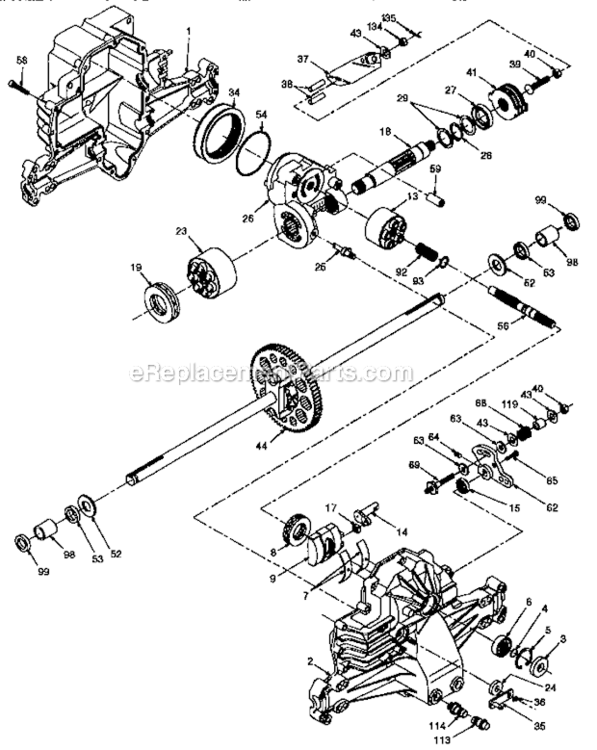 Transaxle_310-0500_71917 Diagram and Parts List for 917256890  Craftsman Lawn Tractor