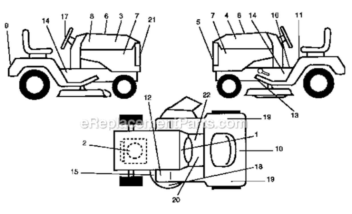 Decals Diagram and Parts List for 917256890  Craftsman Lawn Tractor