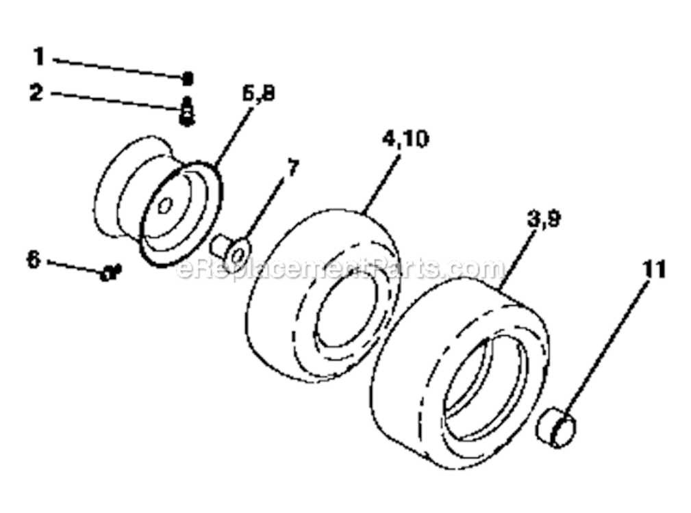 Wheels_And_Tires Diagram and Parts List for 917256890  Craftsman Lawn Tractor