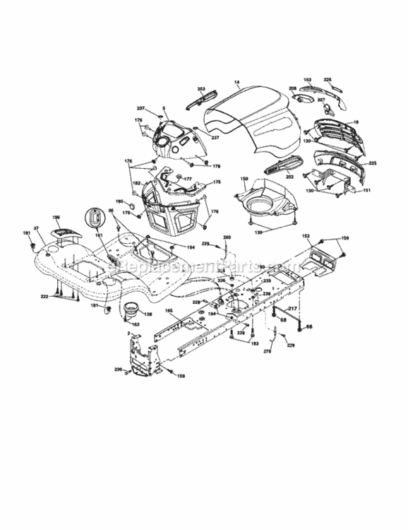 Page B Diagram and Parts List for 917256940  Craftsman Lawn Tractor