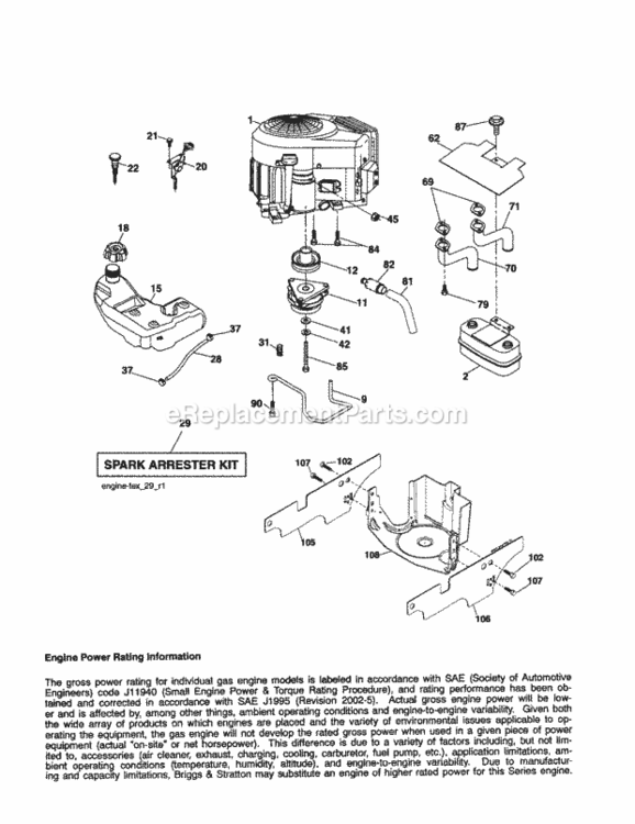 Page D Diagram and Parts List for 917256940  Craftsman Lawn Tractor