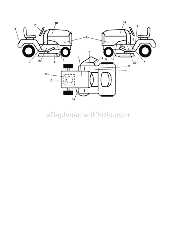 Page H Diagram and Parts List for 917256940  Craftsman Lawn Tractor