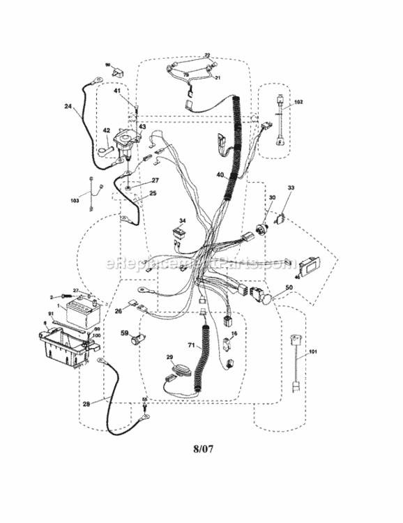 Page A Diagram and Parts List for 917256960  Craftsman Lawn Tractor