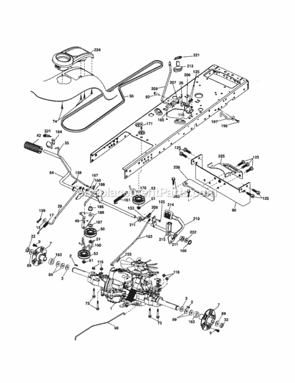 Page C Diagram and Parts List for 917256960  Craftsman Lawn Tractor